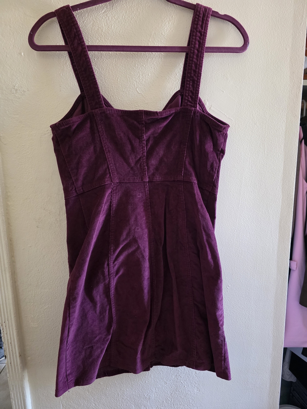 Express Corduroy Mini Dress in Deep Plum